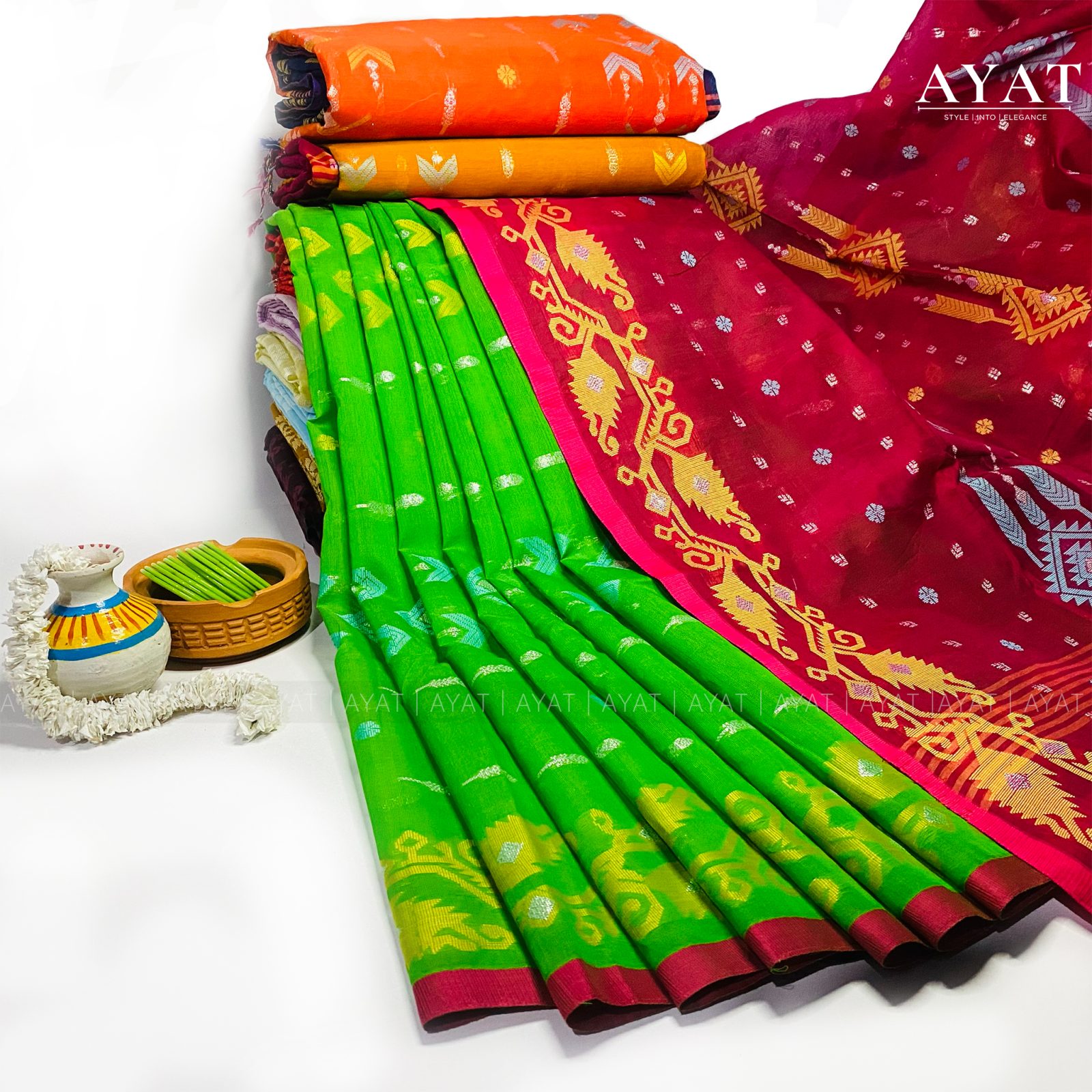 Green Elegance Suti Saree