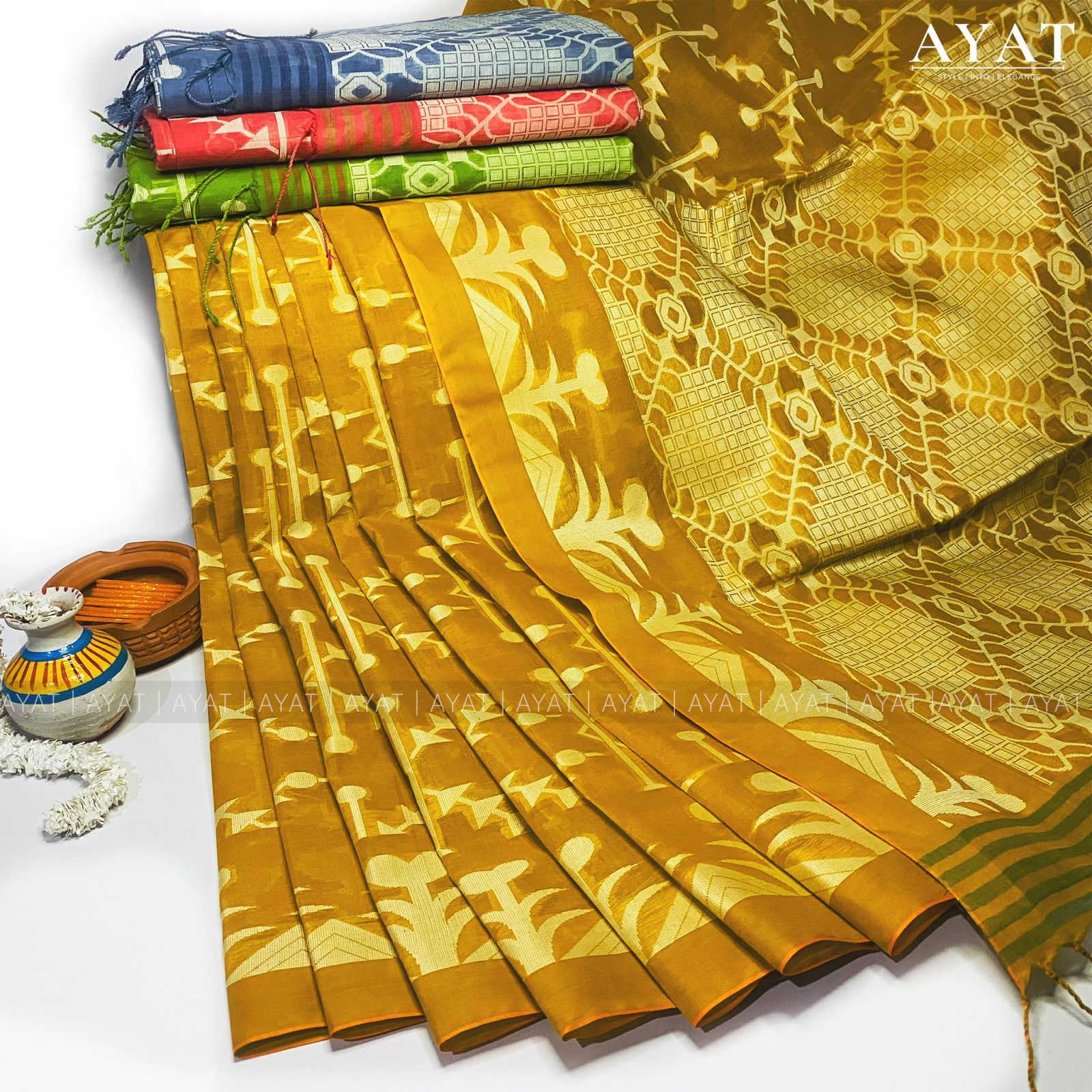Golden Weave Suti Saree Yellow