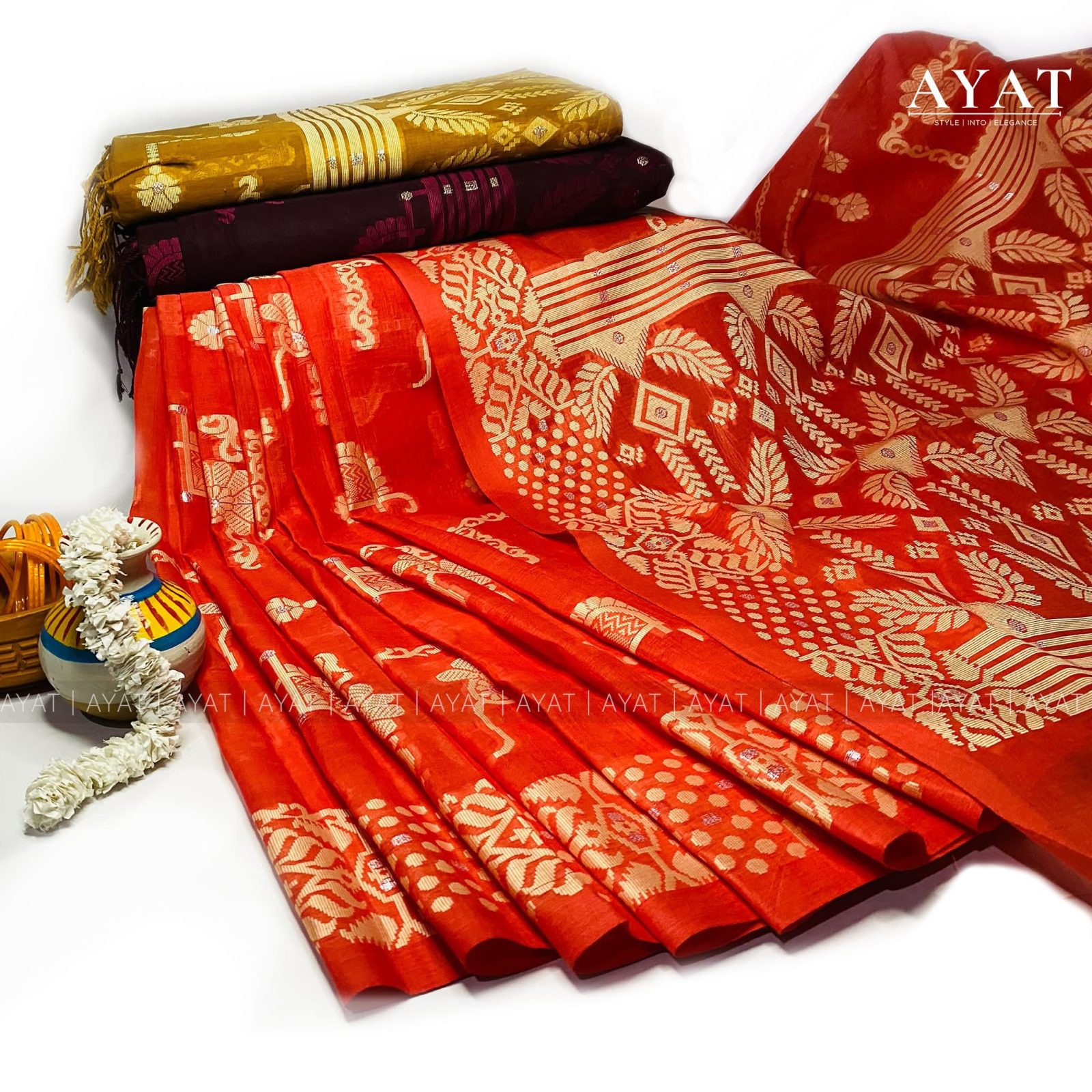 Royal Red Floral Saree