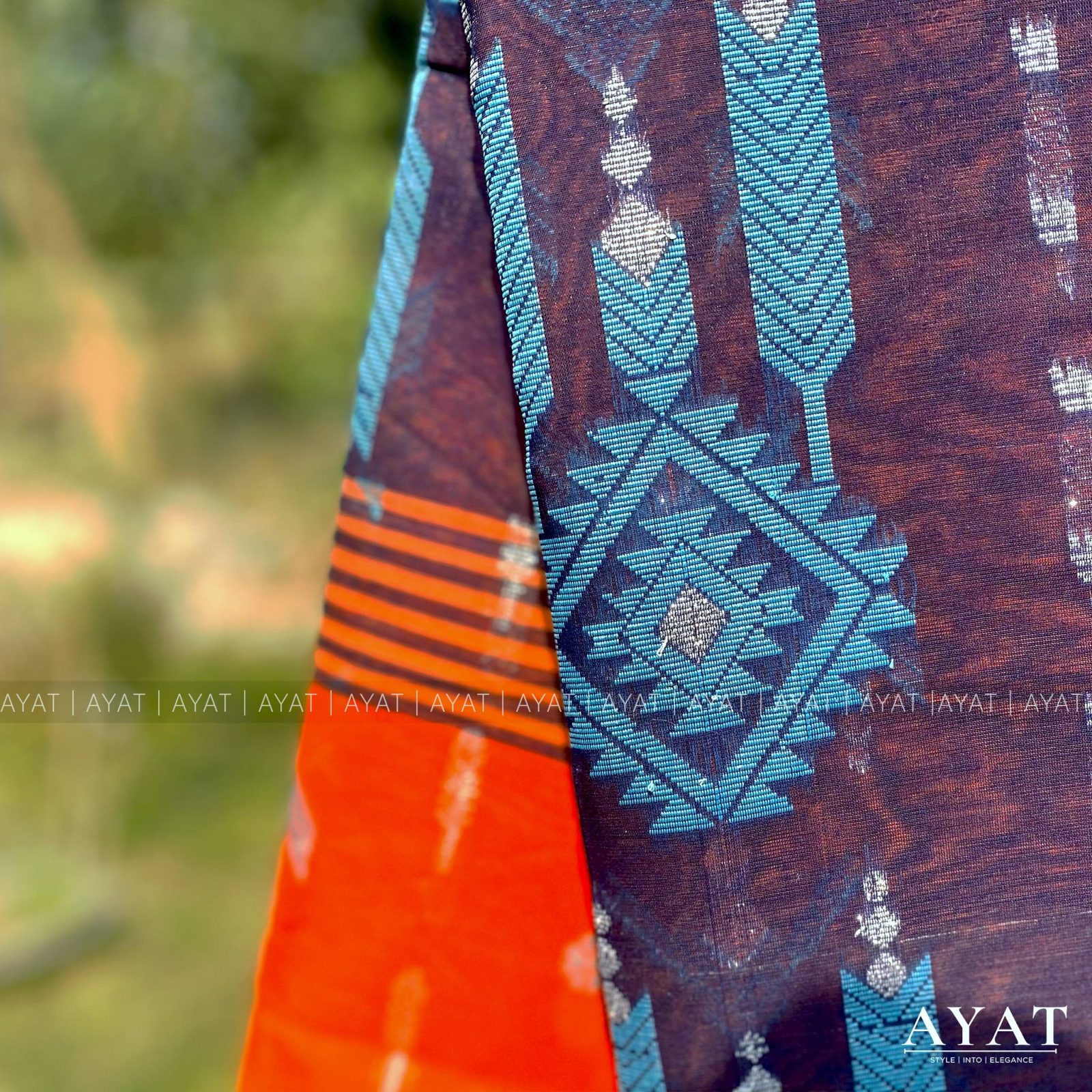 Orange Blue Elegance Suti Saree