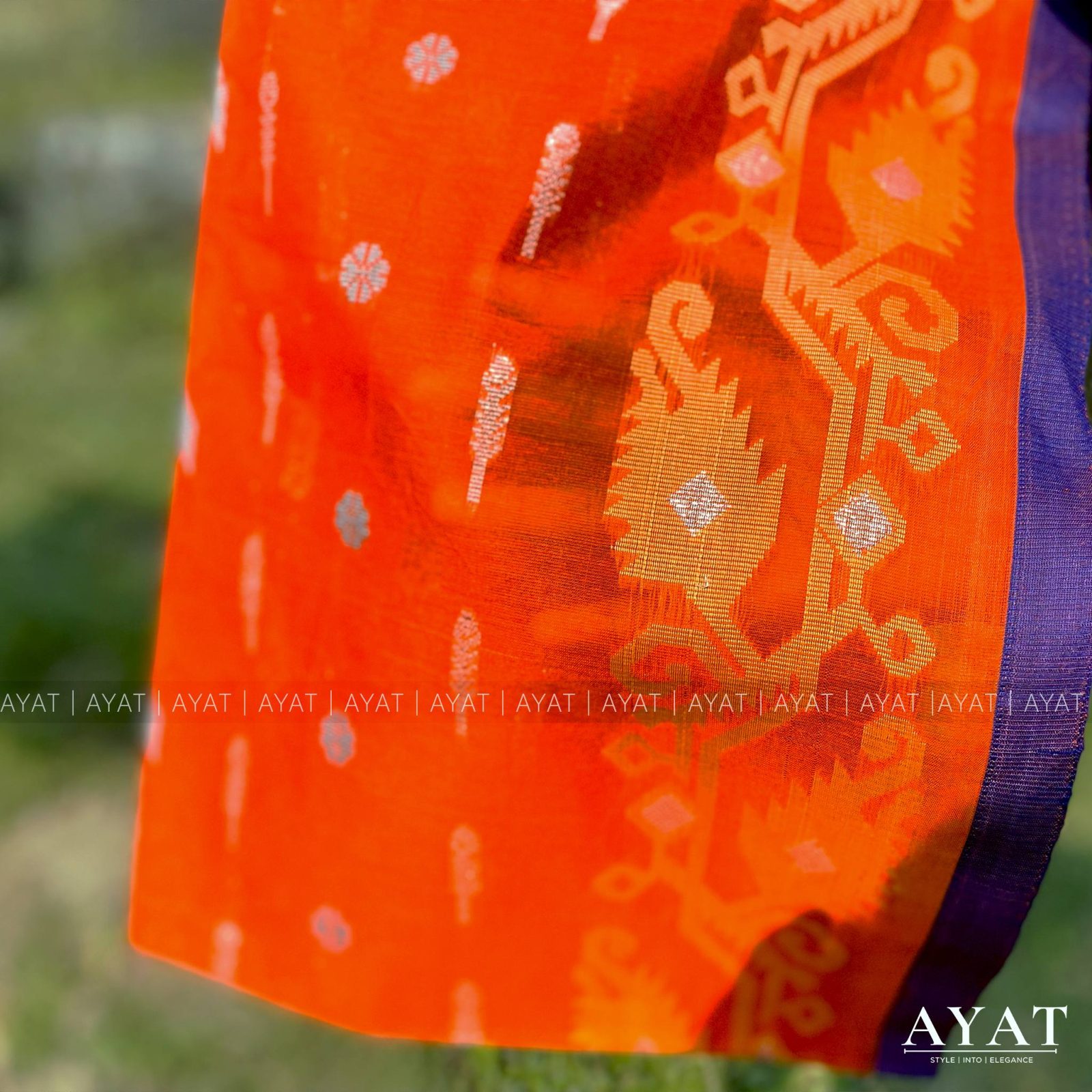 Orange Blue Elegance Suti Saree