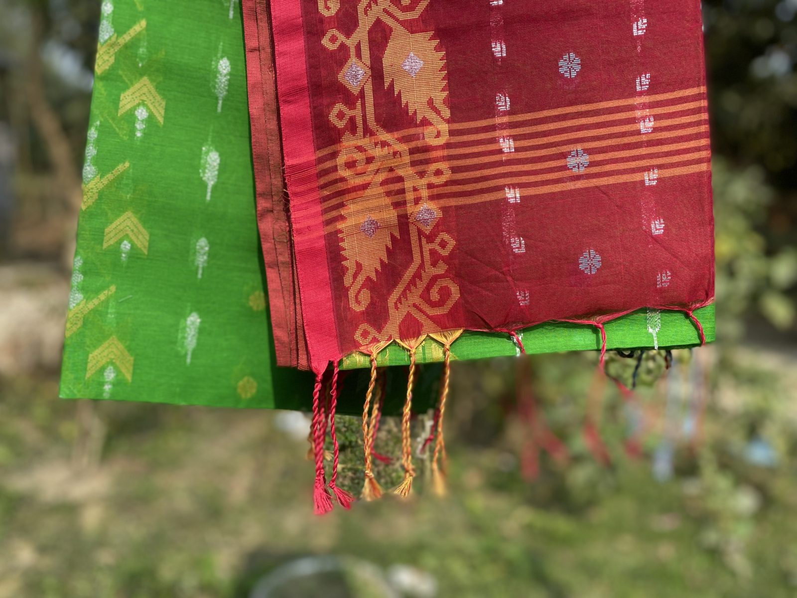 Orange Blue Elegance Suti Saree