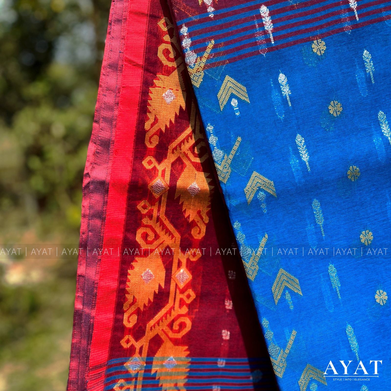 Orange Blue Elegance Suti Saree