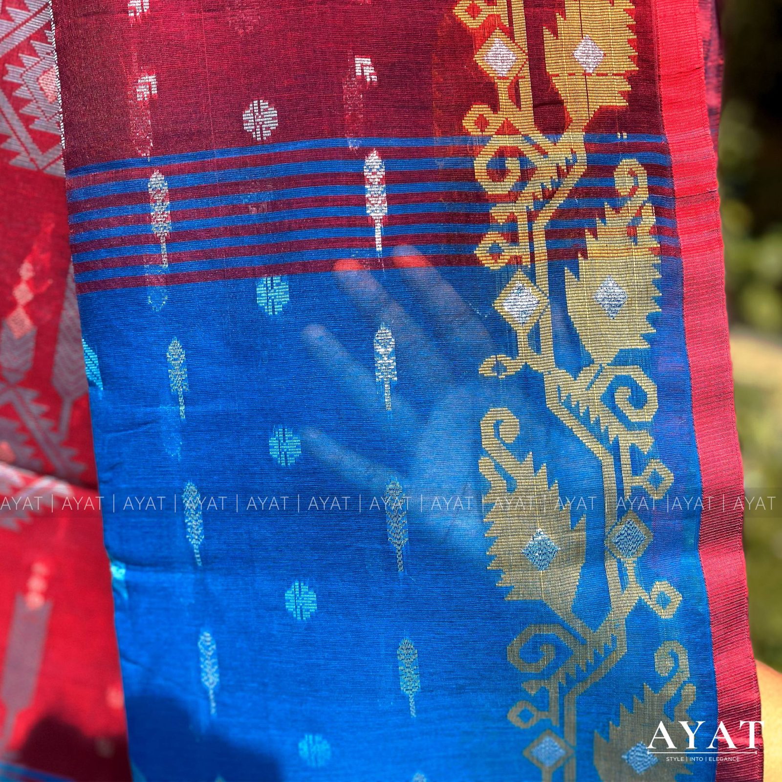 Orange Blue Elegance Suti Saree