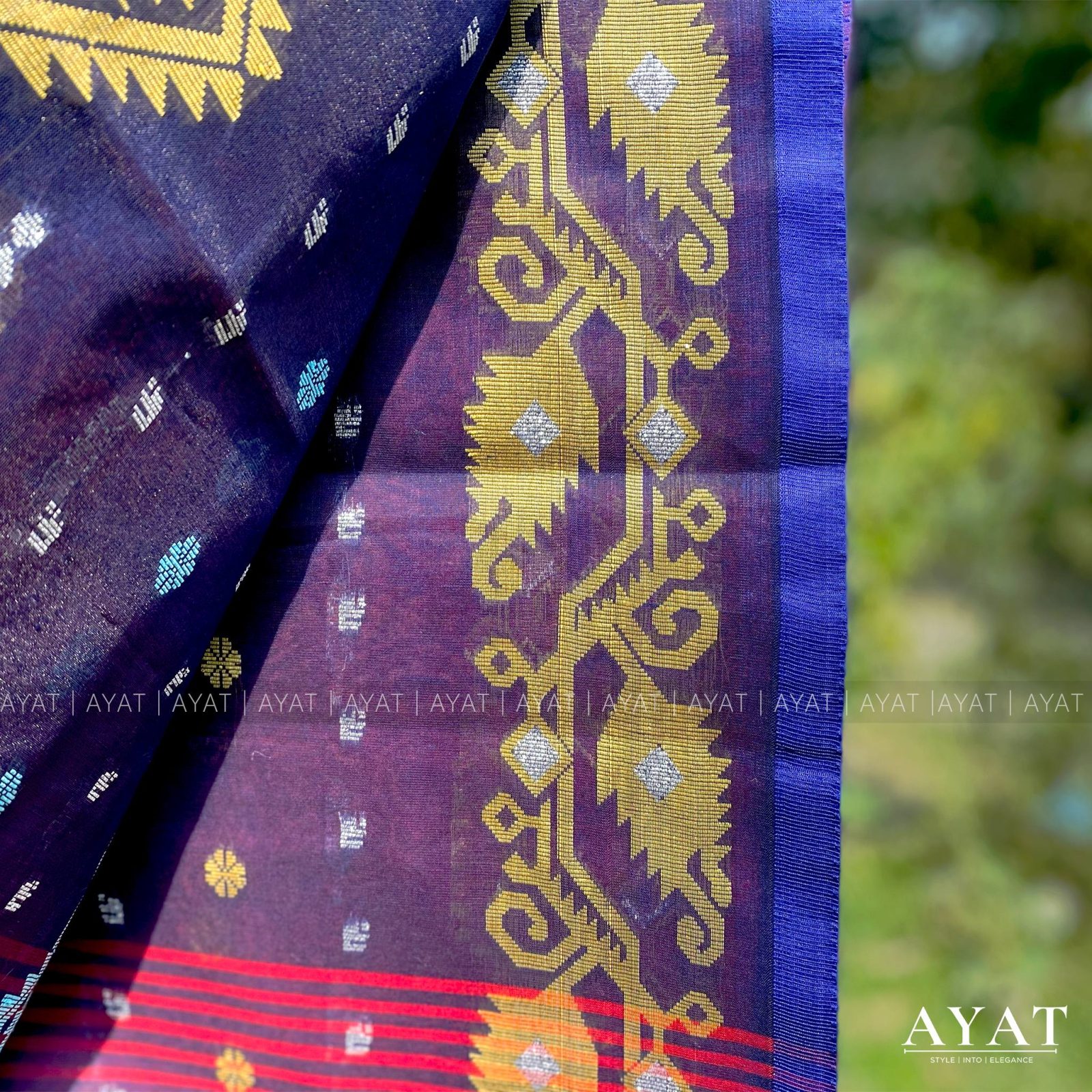 Orange Blue Elegance Suti Saree