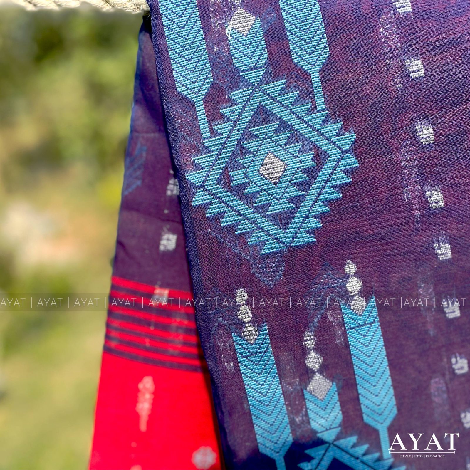 Orange Blue Elegance Suti Saree