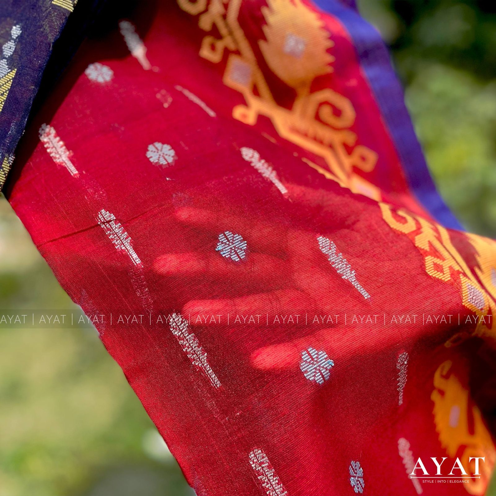 Orange Blue Elegance Suti Saree