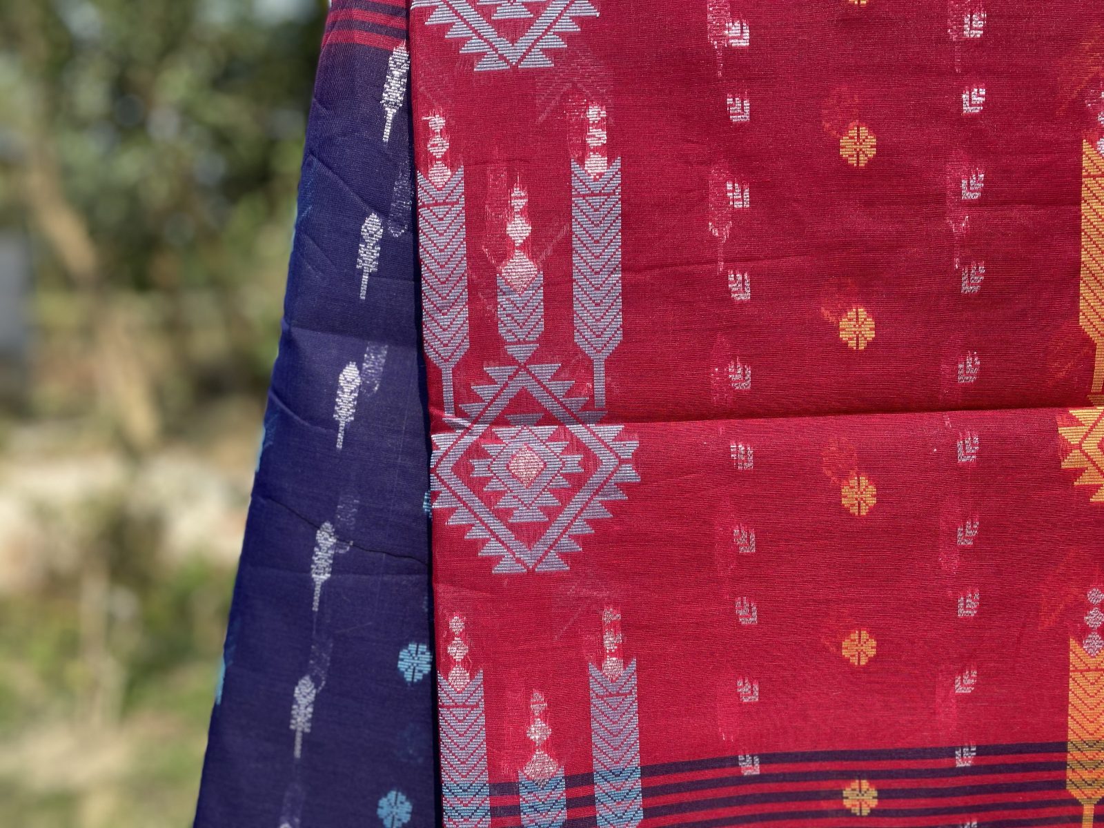 Orange Blue Elegance Suti Saree