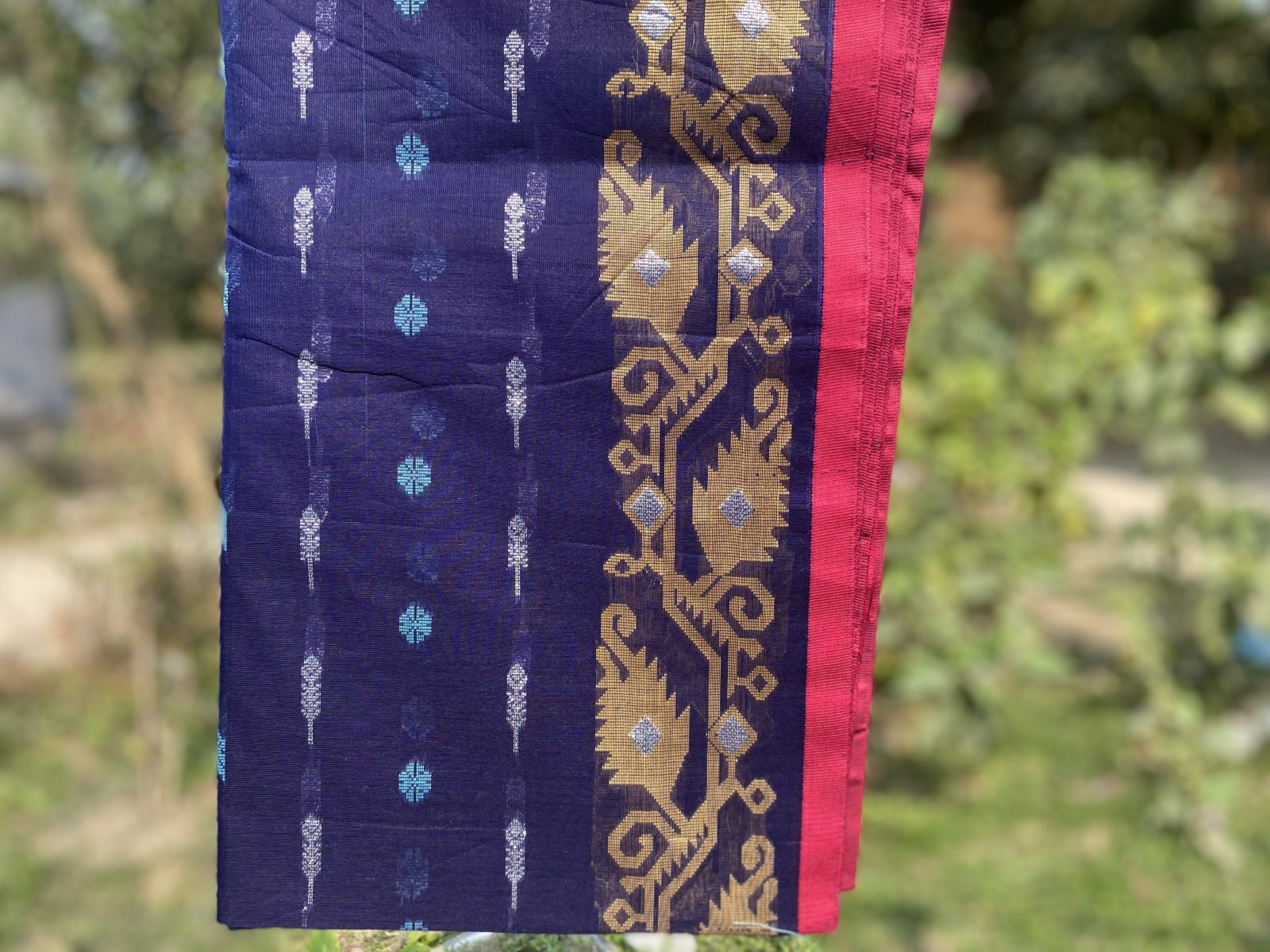 Orange Blue Elegance Suti Saree