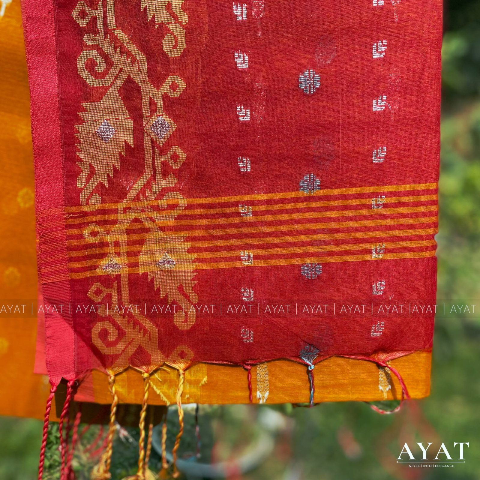 Orange Blue Elegance Suti Saree