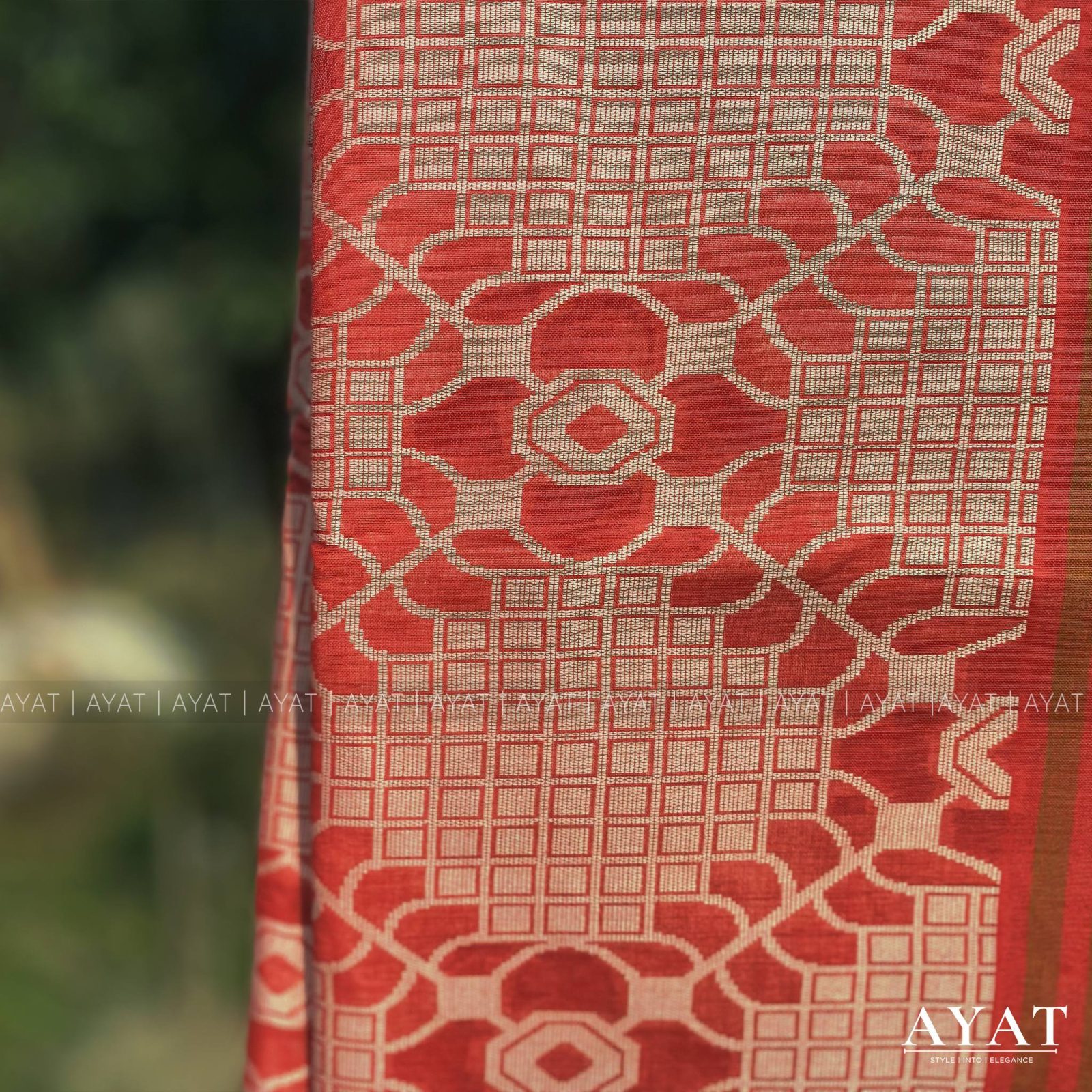 Golden Weave Suti Saree Red