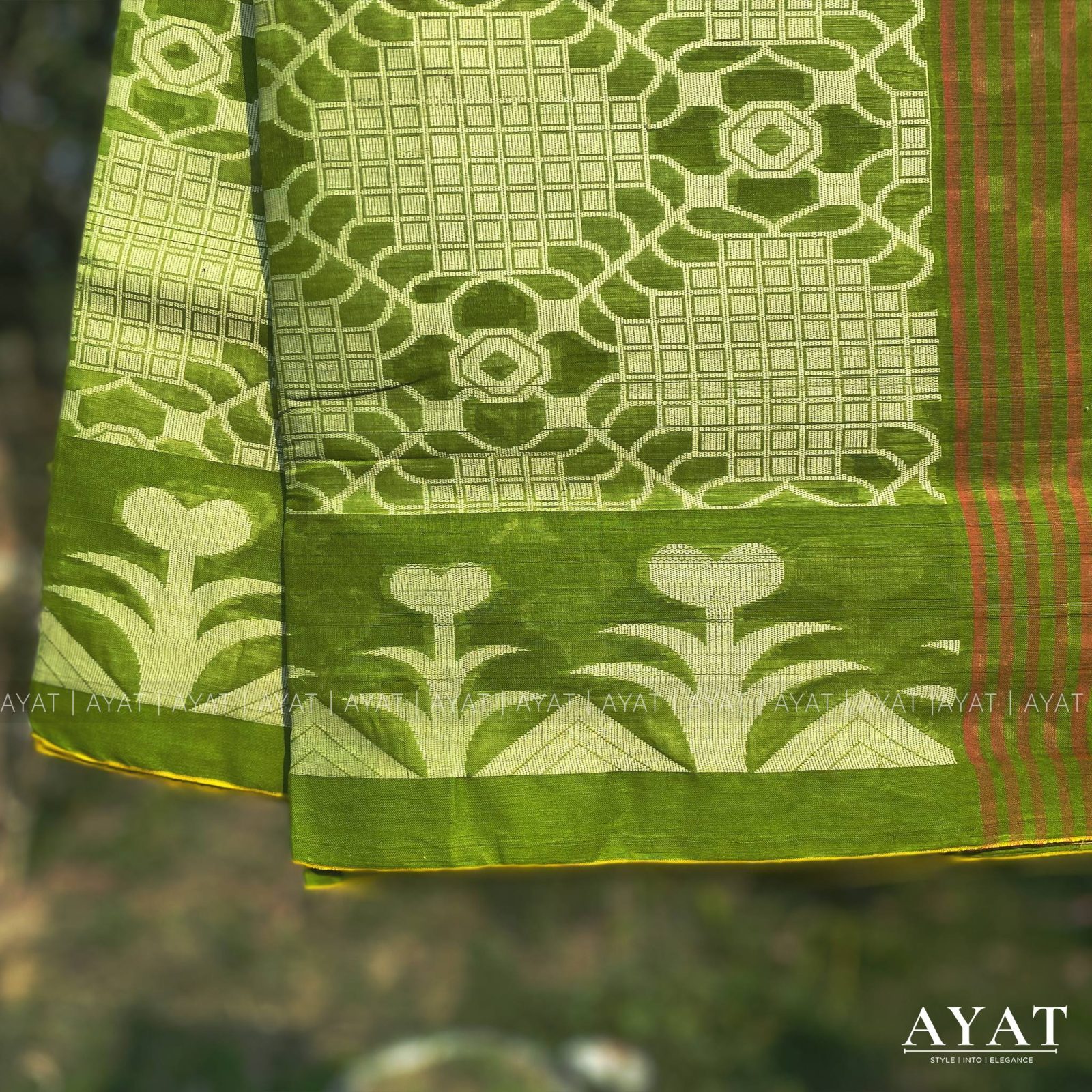 Golden Weave Suti Saree Green