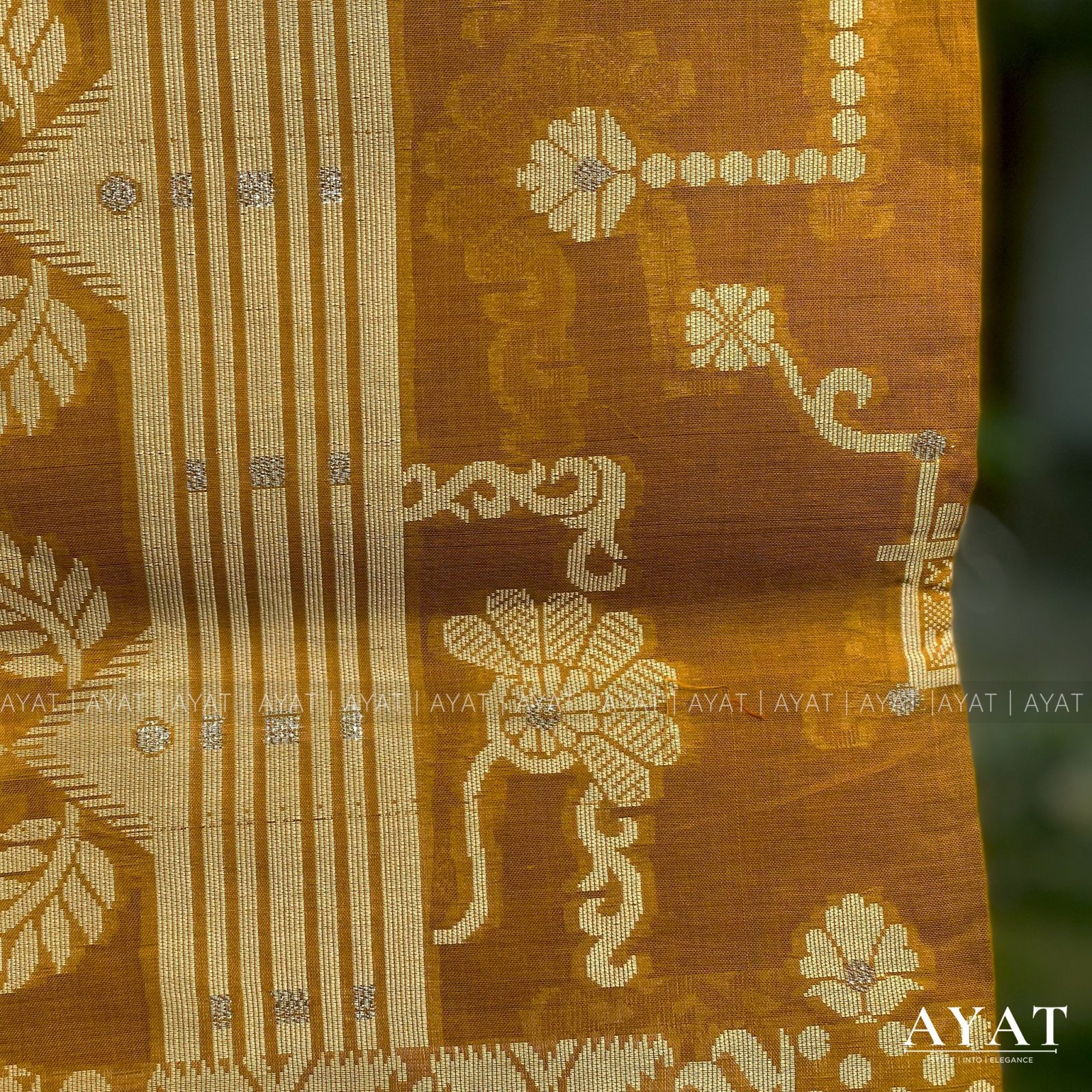 Royal Deep Yellow Floral Saree