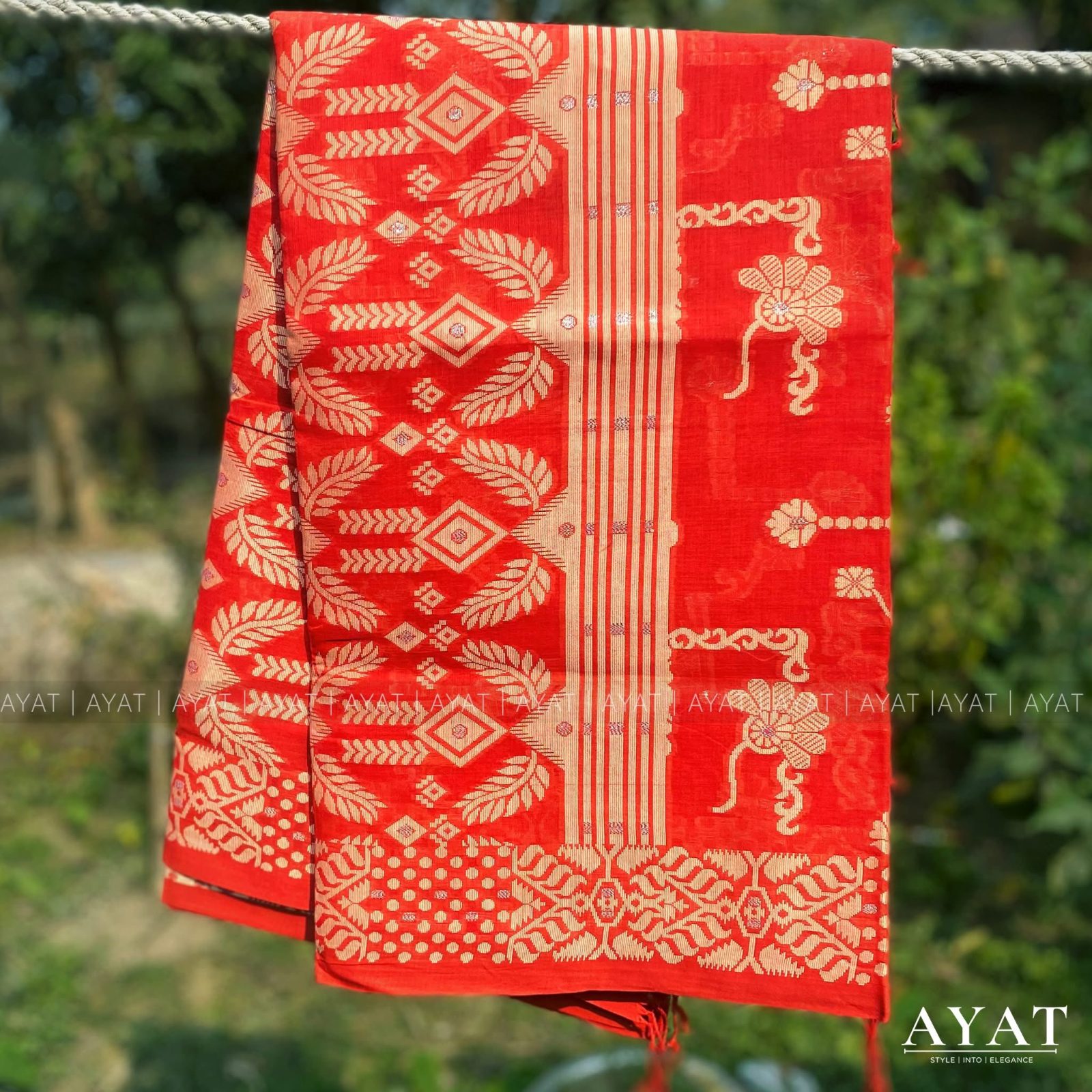 Royal Red Floral Saree