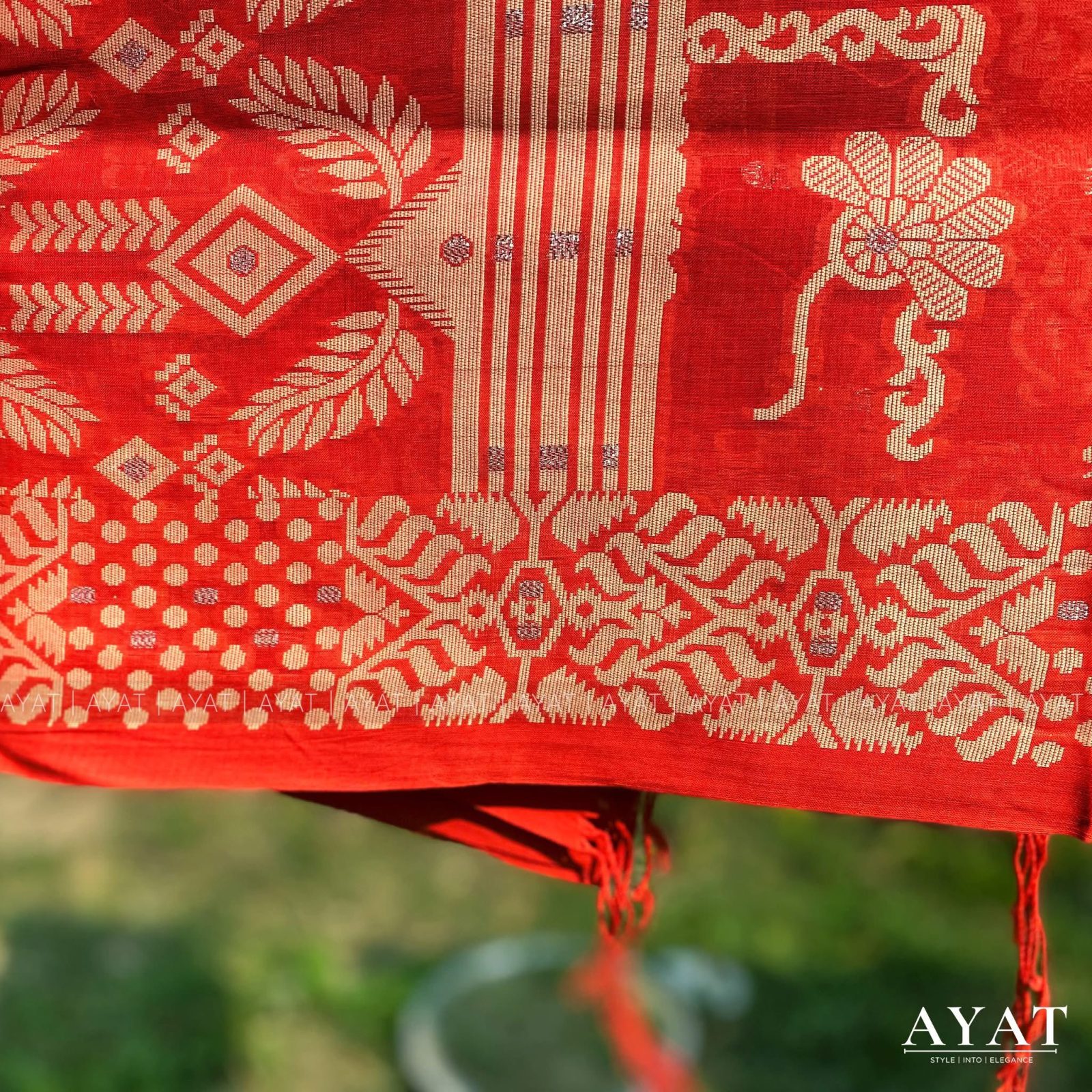 Royal Red Floral Saree