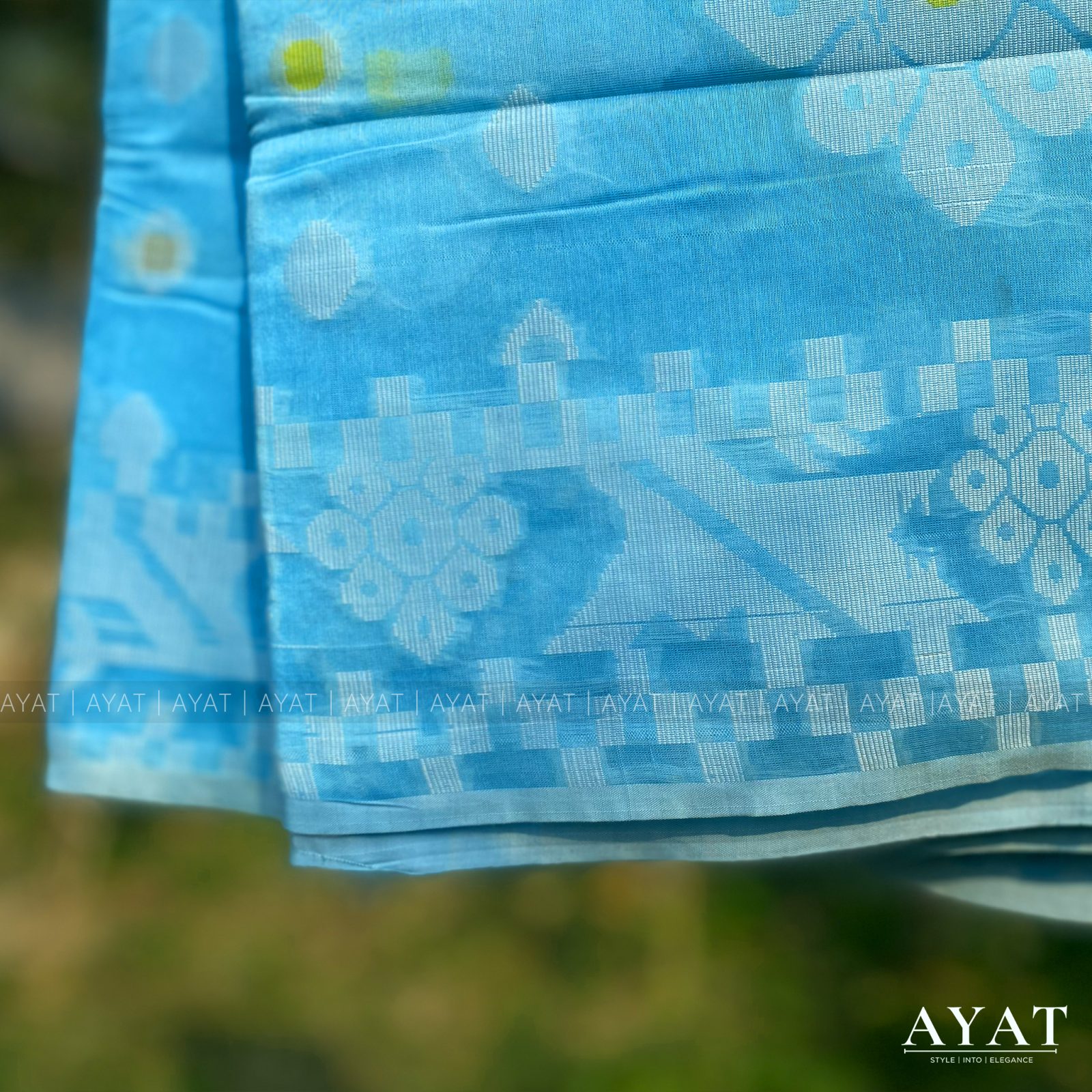 Sky Blue Elegant Jamdani Style Suti Saree