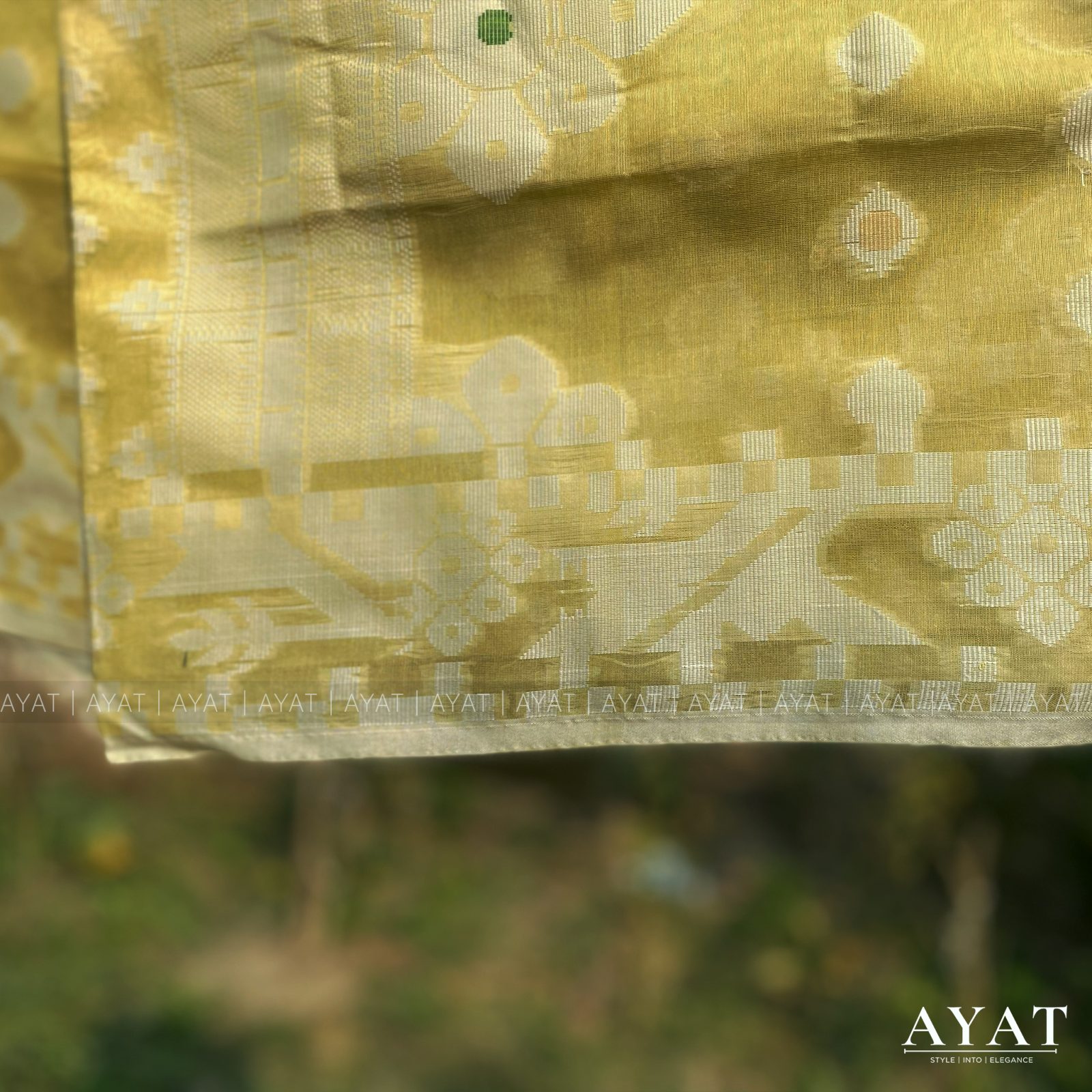 Light Olive Elegant Jamdani Style Suti Saree