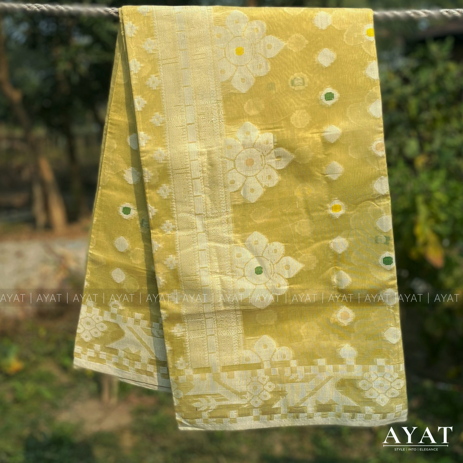 Sky Blue Elegant Jamdani Style Suti Saree